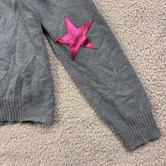 Zadig & Voltaire Cashmere Sweater Womens Small Blue Cassy Star Patch Zip Hoodie - Picture 10 of 16